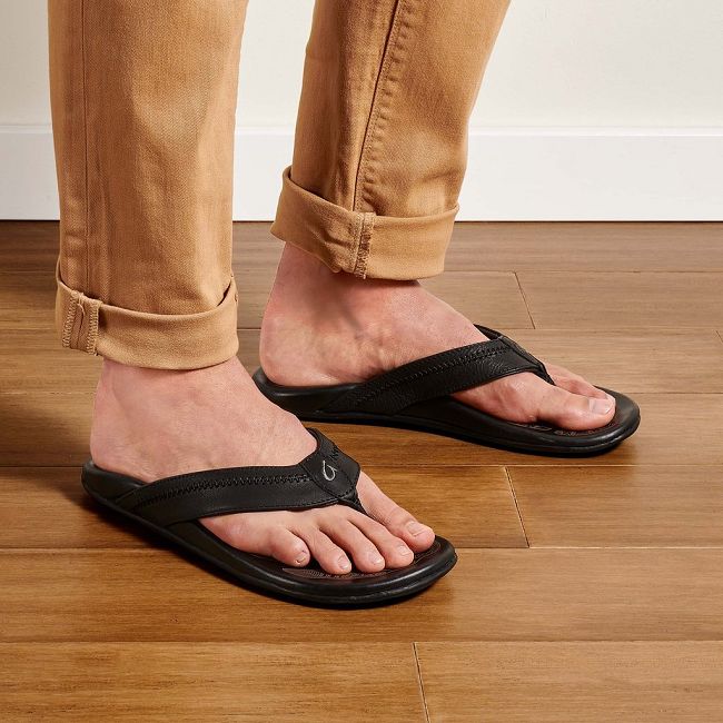 Sandalias Olukai Hiapo - Chanclas Hombre Negros 20529-476